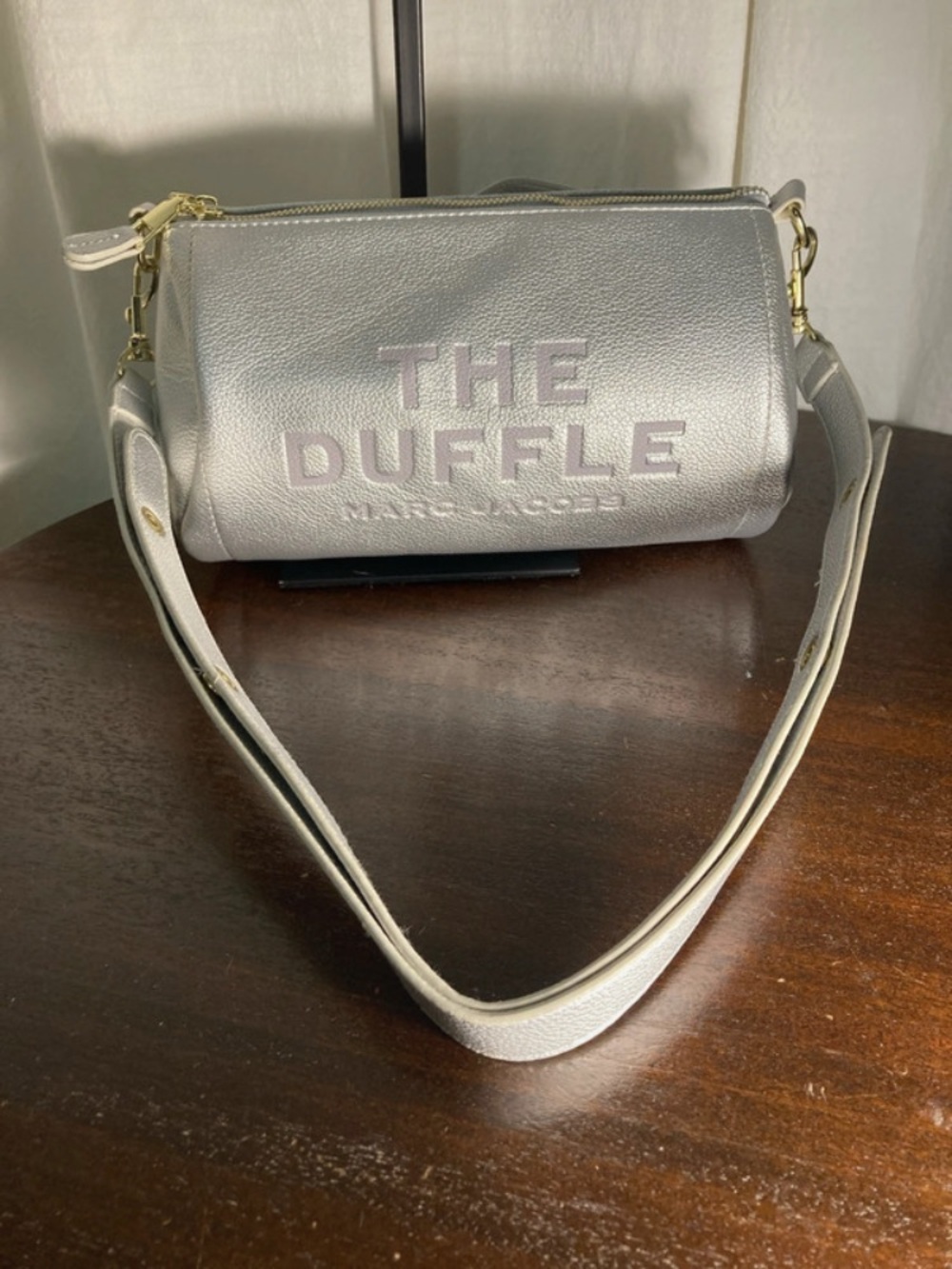 Marc Jacobs The Duffle Metallic Silver Crossbody Bag